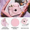 Picture of CAIYOULE Protective Camera Case for Instax Mini 12 Instant Camera Fuji Mini 12 Case PU Leather Carrying Bag with Adjustable Shoulder Strap & 64 Pockets Photo Album - Blossom Pink