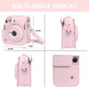 Picture of CAIYOULE Protective Camera Case for Instax Mini 12 Instant Camera Fuji Mini 12 Case PU Leather Carrying Bag with Adjustable Shoulder Strap & 64 Pockets Photo Album - Blossom Pink