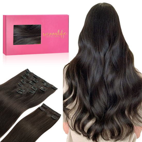 Clip in human outlet hair extensions 24 inches