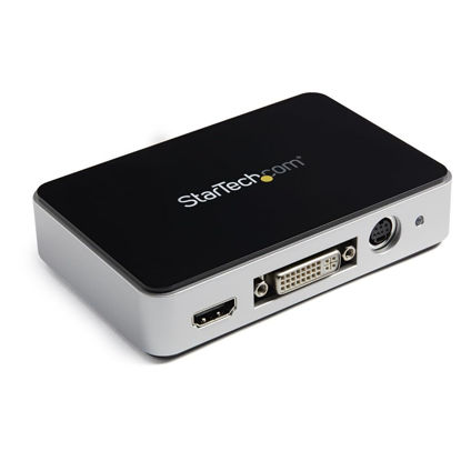 Picture of StarTech.com HDMI Video Capture Device - 1080p - 60fps Capture Card - USB Video Recorder - with HDMI DVI VGA (USB3HDCAP) Black