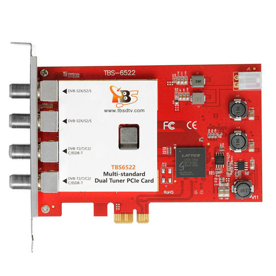 Picture of TBS6522 Dual Tuner PCIe Card DVB-S2X S2 S T2 T C2 C ISDB-T Multi Standard Digital TV Card Live TV/Window/Linux/HTPC/IPTV Server