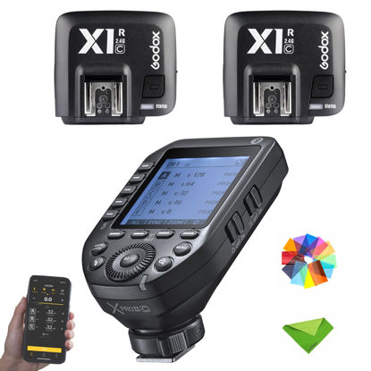 Picture of Godox XProII XProII-C XProIIC Trigger w/2×Godox X1R-C Receiver for Canon, Godox Flash Wireless Transmitter TTL 2.4G HSS 1/8000S Bluetooth Connection, Large Screen Trigger for Canon EOS Cameras