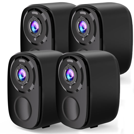 Picture of 4Pack Wireless Home/Outdoor Security Cameras, 5MP Battery Powered WiFi Security Cameras with Spotlight, AI Motion Detection, Siren, Color Night Vision, 2-Way Talk, SD/Cloud Storage,Compatible Alexa