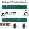 Picture of Displayport KVM Switch Dual Monitor 8K@60HZ ，1440P 120Hz 144Hz 165Hz 175Hz 240Hz,2 Port Kvm Switch 2 Monitors 2 Computers,DP2.0 Display Port kvm ，4 USB 3.0 Ports,Wired Remote and 4 Cables Included