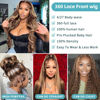 Picture of 360 Highlight Ombre Lace Front Wigs Human Hair Honey Blonde Body Wave Lace Front Wig 180 Density Pre Plucked 360 HD Transparent Lace Front Human Hair Wigs for women 4/27 Colored Human Hair Wig （22 Inch，Highlight Lace Front Wigs Human Hair ）