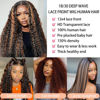 Picture of Balayage Highlight Lace Front Wigs Human Hair Deep Wave 1B/30 Black with Brown Lace Front Wigs Pre Plucked 13x4 Ombre Curly Wig Human Hair 150 Density Highlight Curly Lace Front Wig for Women（24Inch）