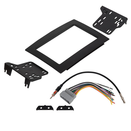 Picture of KUAFU Double Din Dash Kit Compatible with 2006-2010 Dodge Ram 1500 2500 3500 Chassis Cab Crew Cab Pickup Radio Dash Installation Kit w/Wiring Harness Black