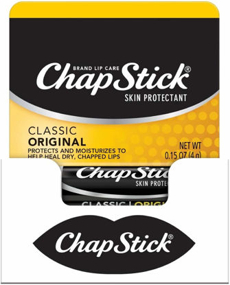 Picture of ChapStick Classic (1 Box of 12 Sticks, 12 Total Sticks, Original Flavor) Skin Protectant Flavored Lip Balm Tube, 0.15 Ounce Each, 12 Count (Pack of 1)