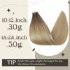 Picture of Full Shine Blonde Tape in Hair Extensions Human Hair 12 Inch Double Sided Tape in Extensions Balayage Color 6 Chestnut Brown Fading to 27 Honey Blonde And 60 Platinum Blonde 30 Gram 20pcs Pu Tape Hair