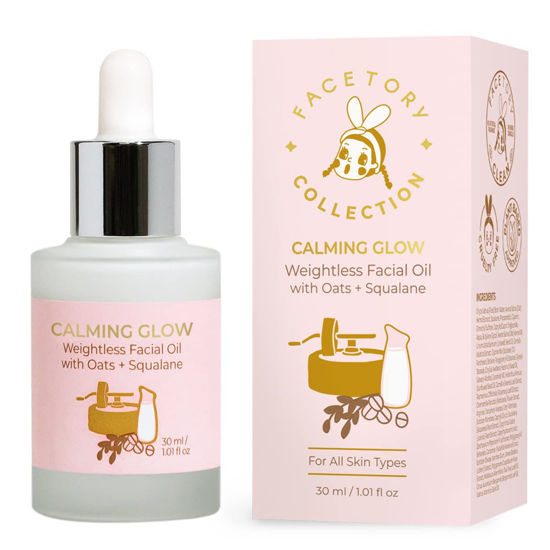 Picture of FACETORY Oats Calming Glow Weightless Facial Oil with Oats and Squalane - Calming, Redness Relief, Soothing, Moisturizing Facial Oil, 30ml/ 1.01 fl oz