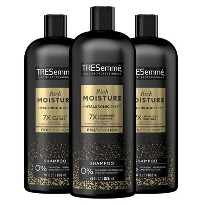 Picture of TRESemmé Shampoo Moisture Rich 3 Count for Dry Hair Professional Quality Salon-Healthy Look and Shine Moisture Rich Formulated with Vitamin E and Biotin 28 oz