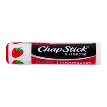 Picture of ChapStick Classic (1 Box of 12 Sticks, 12 Total Sticks, Strawberry Flavor) Skin Protectant Flavored Lip Balm Tube, 0.15 Ounce Each