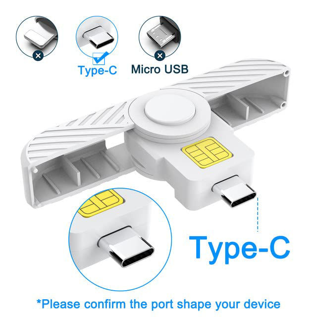 Getuscart Type C Cac Reader Dod Military Usb C Common Access Cac Card Reader Usb Smartfold