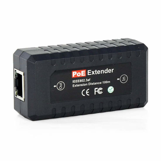 Picture of PoE Extender Ethernet Repeater 1 Port 10/100Mbps, IEEE802.3af for Security Systems IP Camera Poe Splitter, IP Phone Network PoE Signal Extender