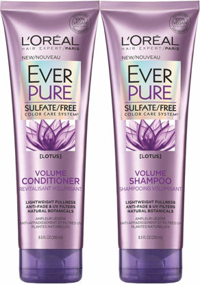 Picture of L'Oreal Paris EverPure Sulfate-Free Color Care System Volume Shampoo & Conditioner with lotus, 8.5 Ounce Each (lotus)