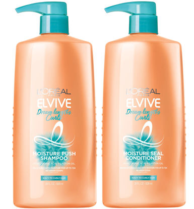 Picture of L'Oreal Paris Elvive Dream Lengths Curls Shampoo and Conditioner 2PK, Paraben-Free with Hyaluronic Acid and Castor Oil. Best for wavy hair to curly hair, 1 kit