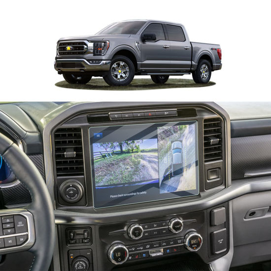 Picture of SKTU Screen Protector Foils for 2021 2022 2023 F-150 F150 SYNC4 12In Navigation Display Tempered Glass 9H Hardness HD Clear 12 Inch LCD GPS Touch Screen Protective Film (Glass Protector)