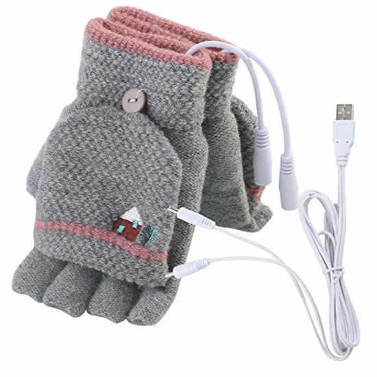 Picture of Unisex Women's & Men's USB Heated Gloves Mitten Winter Hands Warm Laptop Gloves