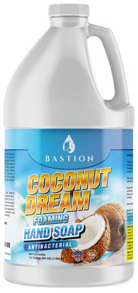 Picture of Bastion Antibacterial Foaming Hand Soap - Coconut Dream Hand Wash - Bulk Refill Jug. Coconut Dream Scented. Non-toxic. Made in the USA.(Foaming Dispenser Required) (Coconut, 1/2 Gallon (64 oz))