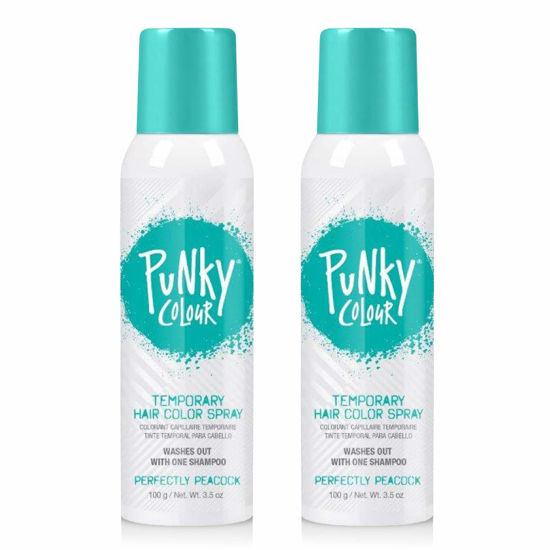 Picture of Punky Pastel Temporary Hair Color Spray, Perfectly Peacock, Spray-On Hair Color, Fast-Drying, Non-Sticky, Travel Size Hair Dye for Instant Vivid Hair Color, 3.5 oz, 2-Pack