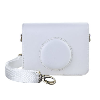 Picture of MUZIRI KINOKOO Instax Mini EVO Case - PU Leather Protective Case for Fuji Instax Mini EVO/Polaroid Mini EVO Camera - with Adjustable Shoulder Strap - White