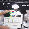 Picture of Director Film Clapboard, Cut Action Scene Clapper Board Slate Photography Video Acrylic Clapboard with Dry Erase Pen, for Shoot Props Advertisement Background(Color)