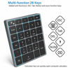 Picture of Bluetooth Number Pad, Holihifi Portable Wireless 28-Key Numeric Keypad with Multiple Shortcuts for Laptop, Smartphones, Tablets, Laptop, Mac, PC and More (Grey)