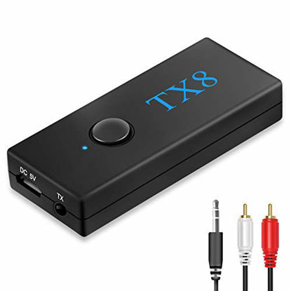 Picture of Bluetooth Transmitter for RCA TV Wireless Audio Transmitter Portable Bluetooth Adapter aptX Low Latency Wireless Bluetooth Adapter for TV, MP3/MP4, PC, CD Player-Stereo Music Transmission