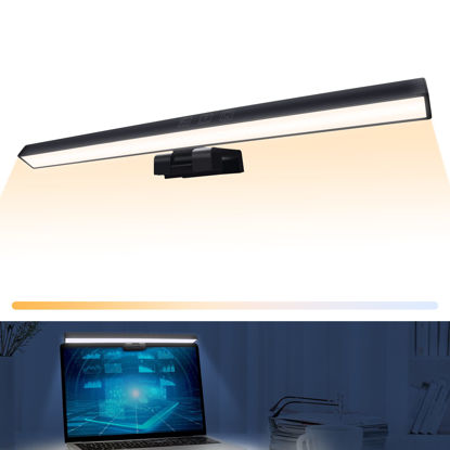 Picture of Laliled Computer Monitor Light Bar,Computer Screen Monitor Lamp with Touch Control, 3 Color Temperature, No Screen Glare Dimmable e-Reading LED USB Powered Desk Lamp for Task/Home/Office