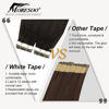 Picture of Moresoo Black Tape in Hair Extensions Human Hair Tape in Real Hair Extensions 12 Inch Adhesive PU Tape in 20pcs Invisible Remy Hair Extensions #1B Off Black Hair Extensions Full Head 30g