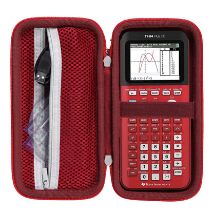 Picture of Khanka Hard Travel Case Replacement for Texas Instruments TI-83 Plus/TI-84 Plus/TI-84 Plus CE Color Graphing Calculator, Case Only (Radical Red)