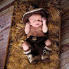 Picture of Pinbo® Newborn baby Crochet Photo Prop Cowboy Set Hat Boots Diaper Cover Costume