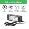 Picture of [UL Certified] AC 100-240V to DC 12V 5A Power Supply Adapter Switching + AC Cord Cable 5.5mm x 2.1mm for CCTV Camera DVR NVR Led Light Strip UL Listed FCC