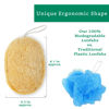 Picture of 100% Natural Loofah Exfoliating Sponge (3 Pack) - Loofah Body Scrubber - Loofah Sponge - Organic Loofah - Exfoliating Body Sponge - Biodegradable Loofah - Bath Luffa Sponges - Exfoliating Loofah Pad