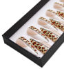 Picture of Leopard Print French Extra Long Stiletto False Press on Nails - 20 pcs Full cover Acrylic fake Nails 10 Sizes