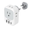 Picture of TESSAN Israel Power Adapter, US to Israel Plug Adapter with 4 American Outlets 3 USB Charger (1 USB C Port), Type H Travel Adaptor for USA to Israel Palestine Jerusalem