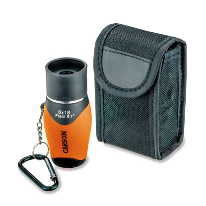 Picture of Carson MiniMight 6x18mm Pocket Monocular with Carabiner Clip, Orange (MM-618CO)