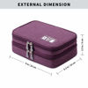 Picture of Travel Cable Organizer Bag, Electronic Accessories Case Portable Double Layer Cable Storage Bag for Cord,Phone,Charger, Flash Drive, Phone, SD Card,Personal Items - (Purple)