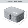 Picture of Travel Cable Organizer Bag, Electronic Accessories Case Portable Double Layer Cable Storage Bag for Cord,Phone,Charger, Flash Drive, Phone, SD Card,Personal Items - (Grey)