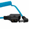 Picture of KONDOR Blue D-Tap to DC Right Angle Coiled Cable (5.5 x 2.5mm) Compatible with Canon C70 & Amaran + More