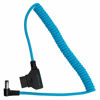 Picture of KONDOR Blue D-Tap to DC Right Angle Coiled Cable (5.5 x 2.5mm) Compatible with Canon C70 & Amaran + More