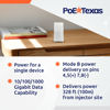 Picture of Poe Texas PoE Injector - Single Port PoE+ Power Over Ethernet PoE Adapter for 802.3at - 10/100/1000 Gigabit Data with Integrated 52V 30W Power Supply - Plug & Play USB-C Tablet, IP Camera, VoIP