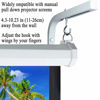 Picture of 2-Be-Best Universal Projector Screen Mount L-Bracket 11 in Longer Wall Hanging Mount Adjustable Extension with Hook Manual Projector Screen Hanger Max Loading 66 lbs /30kg White for Office Home