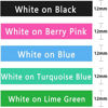 Picture of Label KINGDOM Compatible with Brother Label Maker P Touch TZe TZ Tape 12mm 0.47 Inch Laminated (White on Black,Blue,Turquoise Blue,Berry Pink,Lime Green) for Brother PTD210 PTH110 PTD400