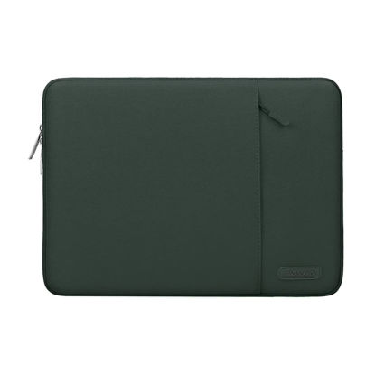 Picture of MOSISO Laptop Sleeve Bag Compatible with MacBook Air 13 inch M2 A2681 M1 A2337 A2179 A1932/Pro 13 M2 M1 A2338 A2251 A2289 A2159 A1989 A1706 A1708, Polyester Vertical Case with Pocket, Midnight Green