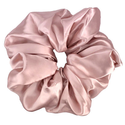 Picture of Celestial Silk Mulberry Silk Scrunchies for Hair (Oversized, Vintage Pink)