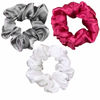 Picture of Celestial Silk Mulberry Silk Scrunchies for Hair (Large, Hot Pink, Silver, White)