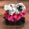 Picture of Celestial Silk Mulberry Silk Scrunchies for Hair (Large, Hot Pink, White Marble, Black)