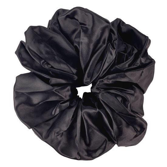 Picture of Celestial Silk Mulberry Silk Scrunchies for Hair (Oversized, Black)