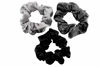 Picture of CELESTIAL SILK Mulberry Silk Scrunchies for Hair (Large, Silver, Charcoal, Black)